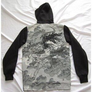 New Rebel Vengeance Embroidered Grim Reaper Skeleton Pullover Hoodie Sz S(NW177)